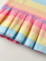 Girls' Summer New Striped Rabbit Embroidery Short Sleeve Dress - Image 7