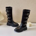 ⁦Trendy Cool Knee-high Boots With Zipper For Girls, Wear-resistant Non-slip Boots For Autumn And Winter⁩ - الصورة ⁦4⁩