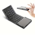 ZYY Portable Wireless Three-Fold Keyboard with Touchpad, Ultra-Thin Design, Rechargeable Lithium Polymer Battery 140mAh, USB Charging, Compatible with Android, iOS, Windows, Mac, with Type-C Charging Port, for Office and Travel - Image 2