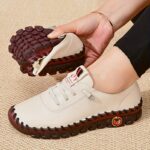 Women's Handmade & Comfortable Flat Loafers, Breathable & Lightweight Non Slip Lace Up Slip On Shoes, Women's Footwear