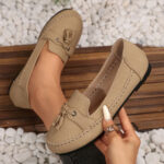Women'S Casual Loafers - Lightweight, Non-Slip Sole, Comfort Fit, Synthetic Cover Slip-On Shoes with Decorative Bow | Classic Design, All-Season Wear - Image 11