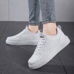 Women'S Casual Athletic Sneakers, Skate Shoes with EVA Sole, Comfortable & Lightweight, Non-Slip & Stable Fit, All-Season, Ideal for Daily Wear & Outdoor Activities, Fits All Seasons, Low Top Lace-Up Style, Plain Toe, Couples' Matching Design, Everyday Sn - Image 9