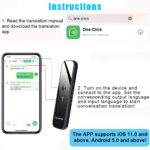⁦1pc Languages Translator Device,Two-Way Instant Translator, APP Online Voice Translation, 150 Languages Supported,Portable AI Voice High Accuracy Translator Device For Travel Business Learning⁩ - الصورة ⁦3⁩