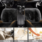 Luxury Plush Car Seat Covers - Thick Soft Faux Fox Fur 3pcs Front Single Seat Cushion Set with Back Storage Bag - Universal Fit Winter Warm Car Seat Protector for Driver and Passenger, Automotive Seat Pad, Winter Car Accessory | Plush Texture | Knit Fabri - Image 5