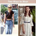 ⁦1pc Adjustable No-Sew Invisible Elastic Belt for Jeans & Pants - Black Stretch Comfort Waistband with Metallic Buckle, Unisex Casual Fashion Belt for Women & Men, Jeans Accessory, Sleek Belt Design, Smooth Texture⁩ - الصورة ⁦7⁩