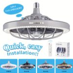 1pc 33.02cm Modern Ceiling Fan With Lights And Remote Control, E26/E27 Base Easy Install Socket Fan Light, 3 Speed Wind Adjustment, 3 Colors 3000-6500k Dimmable Led Light for Bedroom, Kitchen, Living Room, Storage Room, Garage, Bathroom - Image 3