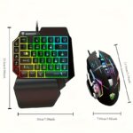 ⁦3-in-1 converter, one-handed keyboard, gaming keyboard and mouse combination, 35 game-specific keys, RGB lighting, membrane keyboard, ergonomic design, automatic pressing and grabbing of peripherals, long-term use without fatigue⁩ - الصورة ⁦2⁩