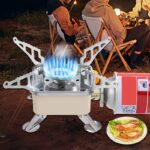 ⁦Portable Stainless Steel Camping Gas Stove with Electric Ignition - Windproof, Sturdy Support for Outdoor Hiking And Picnics.⁩ - الصورة ⁦4⁩
