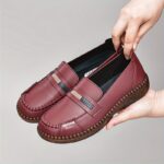 Women's Round Toe Flat Shoes, Comfortable Soft Sole Slip On Shoes, All-Match Walking Outdoor Flats - Image 8