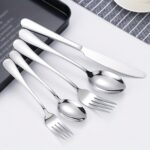 60pcs Stainless Steel 1010 Tableware Set, Including Dinner Knife, Spoon, Fork, Dessert Spoon, Dessert Fork, Suitable for Home, Kitchen, Restaurant, Party, Christmas, Wedding - Image 3