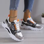 Women's Colorblock Casual Sneakers, Lace Up Comfy Soft Sole Platform Shoes, Lightweight Low-top Daily Shoes plus size
