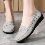 2025 Spring/Autumn Women's Slip-On Casual Shoes - Breathable Synthetic Cover Low-Top Sneakers with TPR Sole, Comfortable Round Toe & Decorative Bow Detail for Summer Casual Attire, Summer Shoes | Slipon Shoes | Synthetic Cover Shoes - Image 6