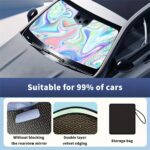 [2025 Upgraded] Car Windshield Sun Shade, UV | Sun Protection, Extended Edge No Light Leakage Design Cooling Protect Car Interior from UV Damage, Foldable Car Windshield Sun Visor for Front Window, Summer Sunscreen - Image 5