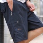 Men's Breathable Cotton Cargo Shorts - Solid Color, Drawstring Waist with Zipper Pockets, Casual Summer Wear - Image 16