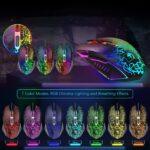 ⁦ATTACK SHARK ZIYOU LANG T11 Wired Gaming Keyboard and Mouse Headset Combo, Ergonomic Rainbow LED Backlit Keyboard with Microphone, Over-Ear Headphones, Optical Movement Detection, PC Compatible, No Battery Required⁩ - الصورة ⁦3⁩