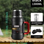 ⁦1 Large Capacity Insulated Kettle, Insulated Bucket, Insulated Cooler, Coffee Pot, Travel Kettle with Handle 316 Stainless Steel Outdoor Car Sports Double-Layer Kettle/Suitable for Outdoor Travel, Camping/Ramadan Gift⁩ - الصورة ⁦2⁩