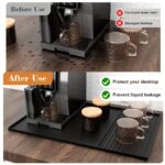 ⁦2-in-1 Silicone Coffee Bar Mat with Convex Edge - Black Countertop Protector for Espresso Machines & Dishwashers, 59.94cm x 39.88cm, Durable & Easy to Clean, Coffee Bar Accessories, Espresso Machine Mat | Modern Coffee Bar Mat | Durable Countertop Mat, Co⁩ - الصورة ⁦8⁩