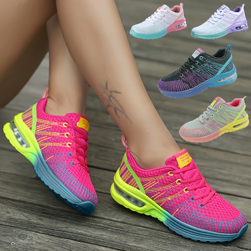 3d92c8d72bf3f8e5aca9e893d057d12c.jpg Women's Air Cushion Sports Shoes, Shock Absorbing Low Top Running Sneakers, Casual Outdoor Tennis Trainers - Image 1