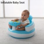 LAMGUU Inflatable Youngsters Seat with Bowl Holder – Portable Floor-Standing Support for Youngsters 3-36 Months, Built-in Air Pump, Soft PVC Material, Pink/Blue, Perfect for Learning to Sit and Feed, Youngsters Feeding Chair | Playful Youngsters Seat | Sa