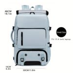 ⁦1pc Waterproof 43.94cm Business Laptop Backpack with Shoe Compartment, Large Capacity Travel Rucksack for Hiking & Camping, Multiple Compartments & Padded Sleeves, Fits College Students & Women's Work Carry-On, Teal Green, Organized Storage Design | Highq⁩ - الصورة ⁦21⁩