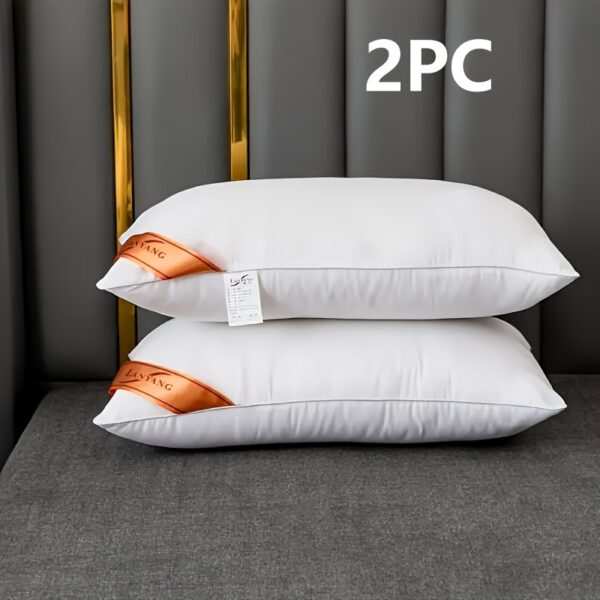 2pcs Combination Pack of Luxurious High Pillow White Rebound High Pillow Pillow Pair, Solid Color Soft and Comfortable, Bedroom Bed Sleep Pillow, 5-Star Hotel Home Single Adult High Pillow Pillow Pair