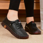 Women's Handmade & Comfortable Flat Loafers, Breathable & Lightweight Non Slip Lace Up Slip On Shoes, Women's Footwear - Image 11