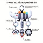 ⁦Christmas New 0-3 Years Old Stroller Hanging Plush Toy Black and White Animal Wind Chime Gift⁩ - الصورة ⁦9⁩