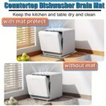 Disposal Dishwasher Mat, Portable Silicone Pad with Raised Edges, Small Dishwasher Drip Tray for Leaks, Anti-Slip Protective Mat, 59.94cm x 59.94cm - Image 2