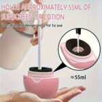 1pc Portable Silicone Body Lotion Applicator - Easy-to-Use, Detachable Sponge Roller for Sunscreen & Moisturizer, Effortless Application, Travel-Friendly, Fragrance-Free Skincare Tool, Outdoor Care, Makeup Tool, Portable Skincare Tool | Pastel Design | Si