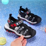 ⁦Youngsters' Breathable Mesh Sandals - Non-Slip, Comfortable for Boys & Girls, Perfect for Outdoor Play, Spring/Summer/Fall, Blue & Black Design with Hook and Loop Closure, Youngsters Sandals⁩ - الصورة ⁦3⁩