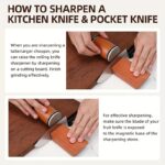 ⁦Advanced Hob Sharpener Kit - 15° & 20° Kitchen Knife's tilt diamond sharpening tool for any hardness, magnetic technology, durable wooden block design, essential kitchen equipment | Smooth wooden block design | Slanted sharpening technology⁩ - الصورة ⁦7⁩