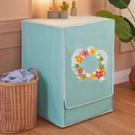1pc Fashionable Washing Machine Cover, Oxford Fabric with Floral Pattern, Waterproof, UV, Oil-Resistant, Durable, for 8-10kg Front Load, Top Load, Front Load, Washing Machine, Dryer, Washer Dryer Combo