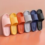 ⁦Women's Pink EVA Slide Sandals - Thick Sole, Non-Slip, Open Toe, Ribbed Texture for Beach & Indoor/Outdoor Use, Summer Sandals⁩ - الصورة ⁦3⁩