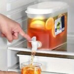 ⁦Large Capacity Beverage Dispenser with Valve - Transparent PP Container, Ideal for Lemonade, Tea, and Fruit Infused Drinks, No Contamination Backflow, Safe Lid, Refrigerator Safe, Perfect for Home Use, Refrigerator Beverage Dispenser|Transparent Beverage⁩ - الصورة ⁦9⁩