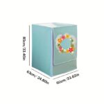 1pc Fashionable Washing Machine Cover, Oxford Fabric with Floral Pattern, Waterproof, UV, Oil-Resistant, Durable, for 8-10kg Front Load, Top Load, Front Load, Washing Machine, Dryer, Washer Dryer Combo - Image 6