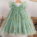 Girls' Dreamy 3D Butterfly Wings Dress - Sweet and Colorful Floral Embroidered Tulle Princess Skirt for Summer Birthday Parties - Image 17