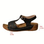 Women's Comfortable Brown Faux Cover Wedge Sandals with Adjustable Buckle Straps, Open Toe Design, and Arch Support for Casual Summer Wear, Garden Relaxation Shoes | Buckle Closure Sandals | Durable Pu Sole - Image 10