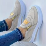 Women'S Lightweight Fabric Sneakers - All-Season Casual Running Shoes with Zipper Closure, Comfortable Inner, and Durable PU Sole, Ladies Footwear | Casual Footwear | Comfortable Fit - Image 4