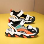 ⁦Boys' Summer Sports Sandals - Breathable, Non-Slip Sole, Hook-and-loop Fastener Strap, Durable with Striped Pattern⁩ - الصورة ⁦4⁩