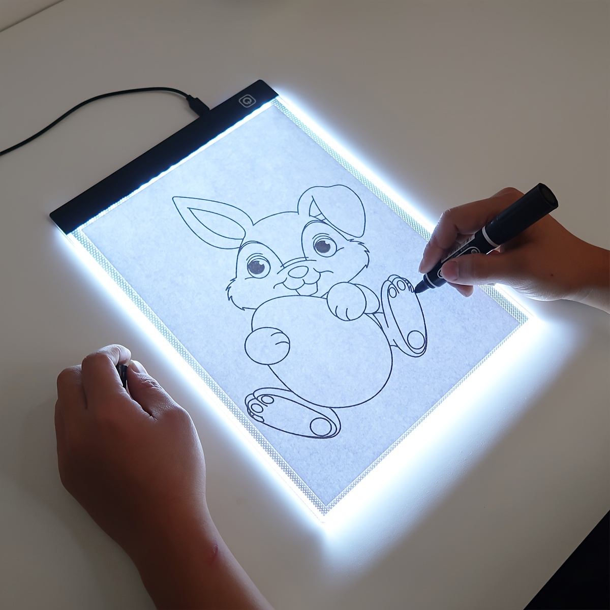459baa6ff79f1ab680b03e4caa7436c7.jpg 1set Led Drawing Copy Board Drawing Board, 3 Levels Dimmable, Painting Tablet A5/A4/A3 Size Light Pad, Copy Board, Learning Educational Auxiliary Tools - Image 1