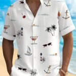 Men's Hawaiian Style Short Sleeve Shirt With Tropical Plant 3D Print - Casual Vacation Beach Shirt For Summer