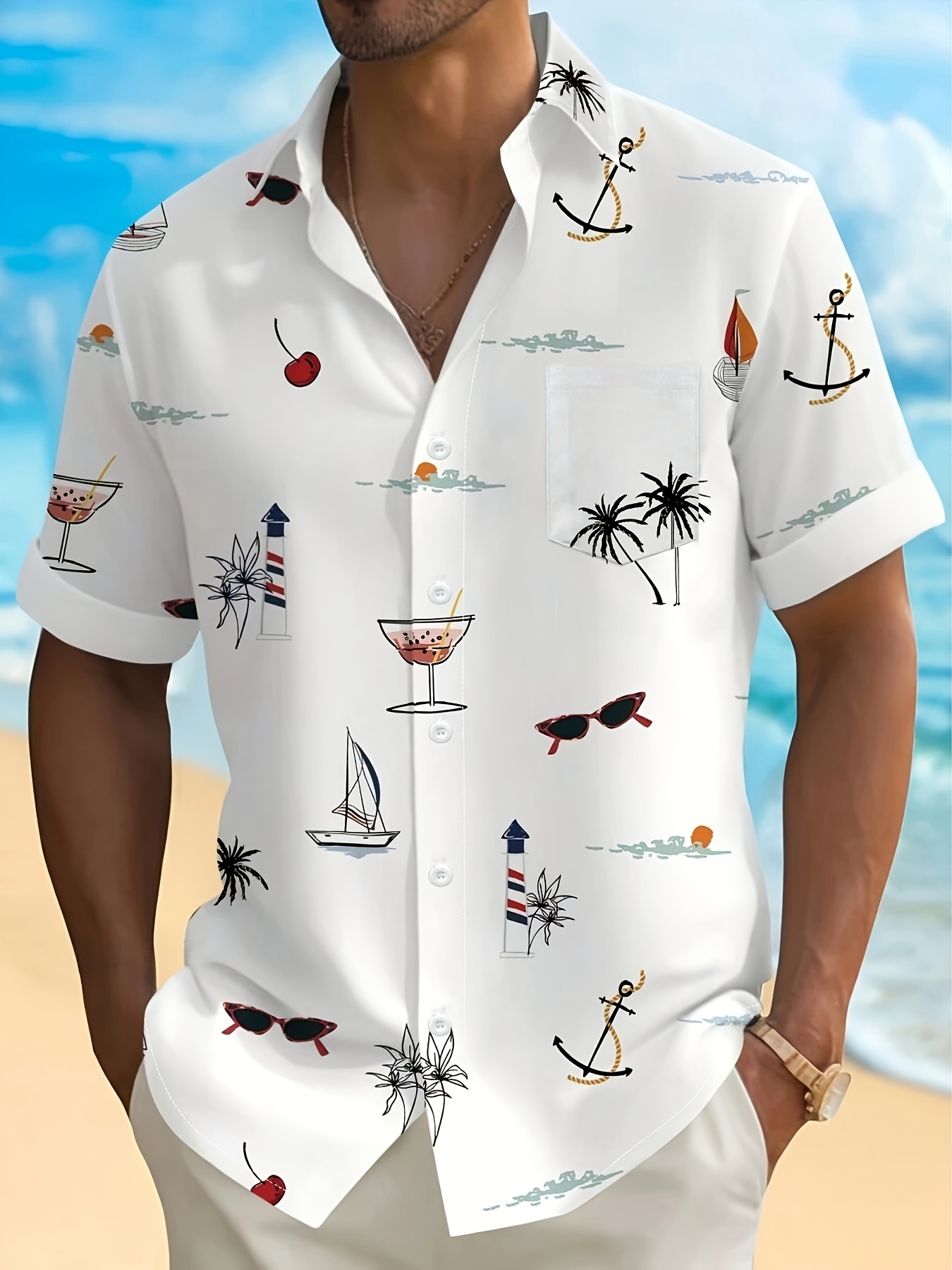 459cf153-1b0a-4082-be6d-deea415c8832.jpg Men's Hawaiian Style Short Sleeve Shirt With Tropical Plant 3D Print - Casual Vacation Beach Shirt For Summer - Image 1