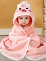 ⁦Baby's Animal Pattern Hooded Bathrobe, Multi-functional & Highly Absorbent, Soft Comfortable Pajama, Must-have Robes After Swimming/beach/Bathing⁩ - الصورة ⁦2⁩
