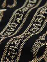 EDOLYNSA V-Neck Black Vine Embroidery Ethnic Style Short-Sleeved Slit Long Beach Dress Fashion Middle East Outdoor Loose Casual Outerwear Sunscreen Large Size Blouse Kaftan Q1758 - Image 9