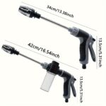 High-Pressure Car Wash Gun, Multi-Functional Garden Hose Nozzle, Adjustable Thick Rod Spray with Copper-Plated Tip, Universal 3/4" and 1/2" Quick Connect Adapter for Cleaning Tools, Garden Water Pipe Long Rod Nozzle, Standard Thread for European and Ameri - Image 4