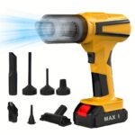New Upgraded High-Power Brushless Motor Cordless Vacuum, 4-in-1 Multi-Functional Powerful Handheld Vacuum with Multiple Nozzle Attachments - Perfect for Car Interior, Home, and Office Cleaning, USB Charging, Suction, Blowing, Inflating Air Mattresses, and - Image 4
