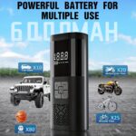 Portable Air Compressor Tire Inflator, 150PSI Car Tire Pump, Equipped with a Tire Pressure Gauge, LED Light, And a Three Times Faster One-Button Smart Cordless Tire Pump, Suitable for Cars, Motorcycles, Bicycles, And Sports Balls. - Image 2