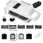 ⁦1 Set, 22in1/ 15in1, Vegetable Chopper, Multifunctional Fruit Slicer, Manual Food Grater, Vegetable Slicer, Cutter With Container, Onion Mincer Chopper, Household Potato Shredder, Kitchen Stuff, Kitchen Gadgets, Dorm Essentials Kitchen Accessories⁩ - الصورة ⁦10⁩