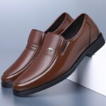 Men's Genuine Leather Loafers - Sleek Black Slip-On Dress Shoes for Business & Casual Wear, Round Toe, Rubber Sole, Smooth Leather Upper, Perfect for Office or Outdoor Events, Office Loafers | Stylish Slipon | Durable Rubber Sole - Image 3