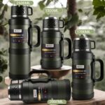 ⁦1 Large Capacity Insulated Kettle, Insulated Bucket, Insulated Cooler, Coffee Pot, Travel Kettle with Handle 316 Stainless Steel Outdoor Car Sports Double-Layer Kettle/Suitable for Outdoor Travel, Camping/Ramadan Gift⁩ - الصورة ⁦4⁩